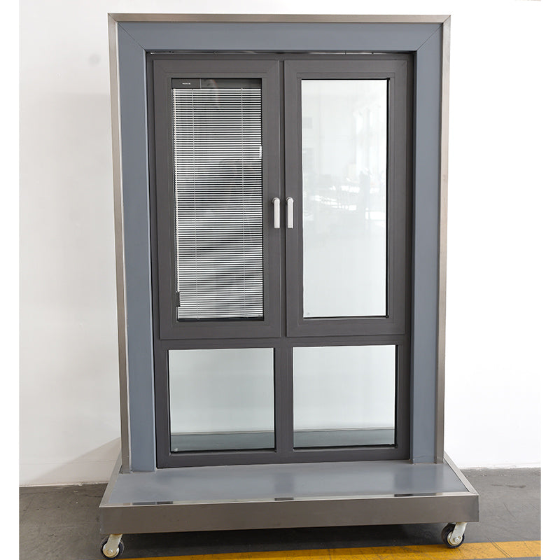 JIEJIE 65 series heat-insulated broken bridge, inner opening window with shading louvers Steel fire-resistant windows, fire-resistant windows, thermal insulation engineering, safety windows