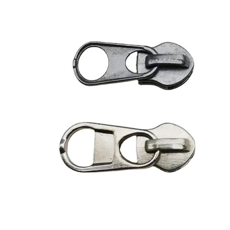 ANXIN Wholesale short film zipper puller 5# nylon reverse wear zipper puller luggage reverse wear clip slider document bag small slider Metal zipper head detachable zipper head