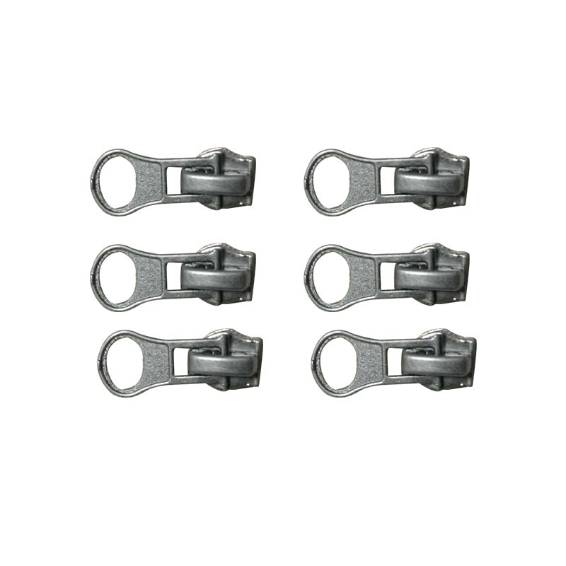 ANXIN No. 5 Automatic Head Zipper Puller Garment Metal Black Self Locking Almond Chips Bags Home Textile Nylon Self Locking Slider Zipper head accessories for clothing Universal zipper head Metal zipper head