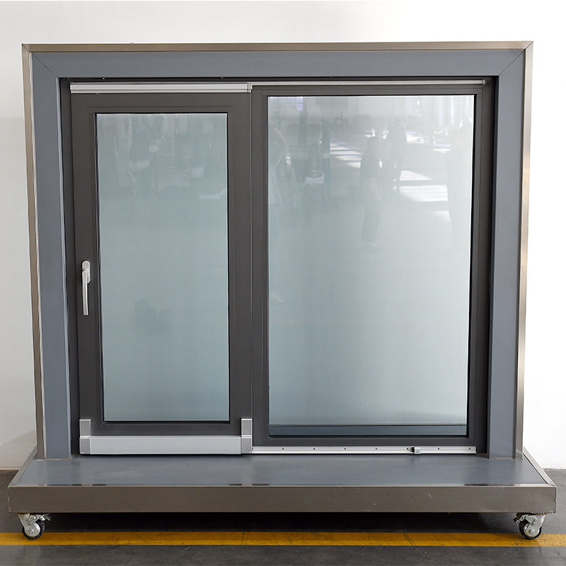 JIEJIE 100 series inverted drift window Sound insulation windows, PVC laminated glass, customized bridge cut aluminum sealed balcony windows