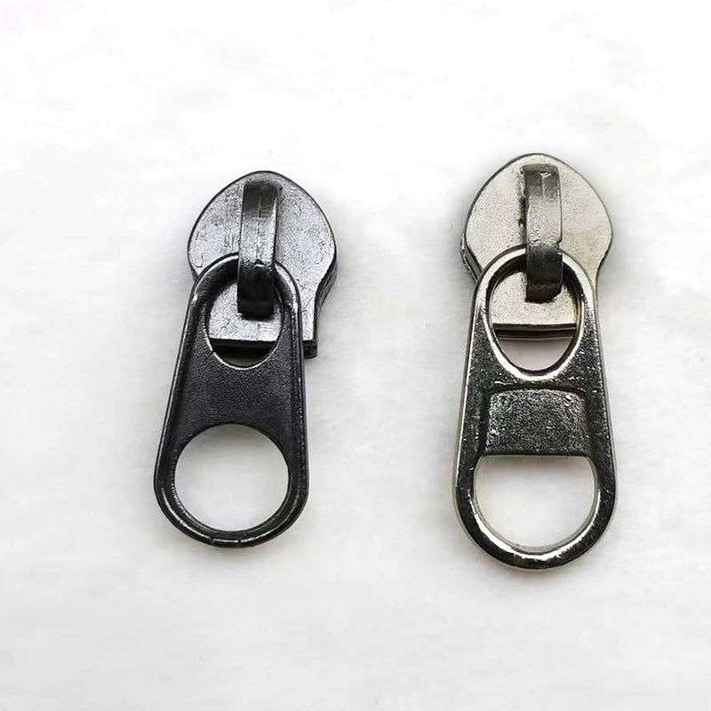 ANXIN Wholesale short film zipper puller 5# nylon reverse wear zipper puller luggage reverse wear clip slider document bag small slider Metal zipper head detachable zipper head