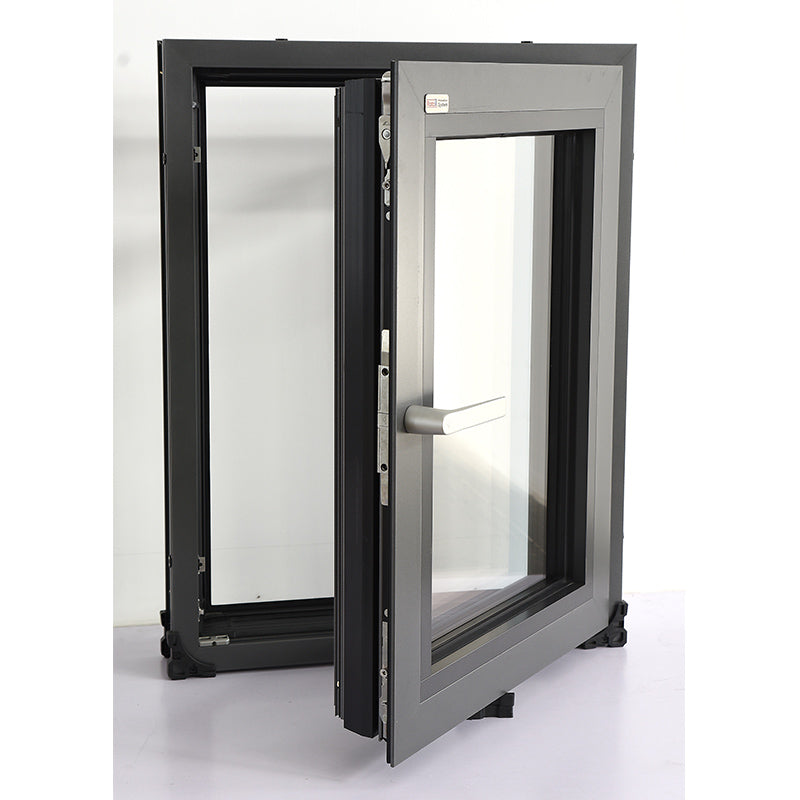 JIEJIE 66 series insulated bridge inverted window PVC laminated glass soundproof window with inner opening