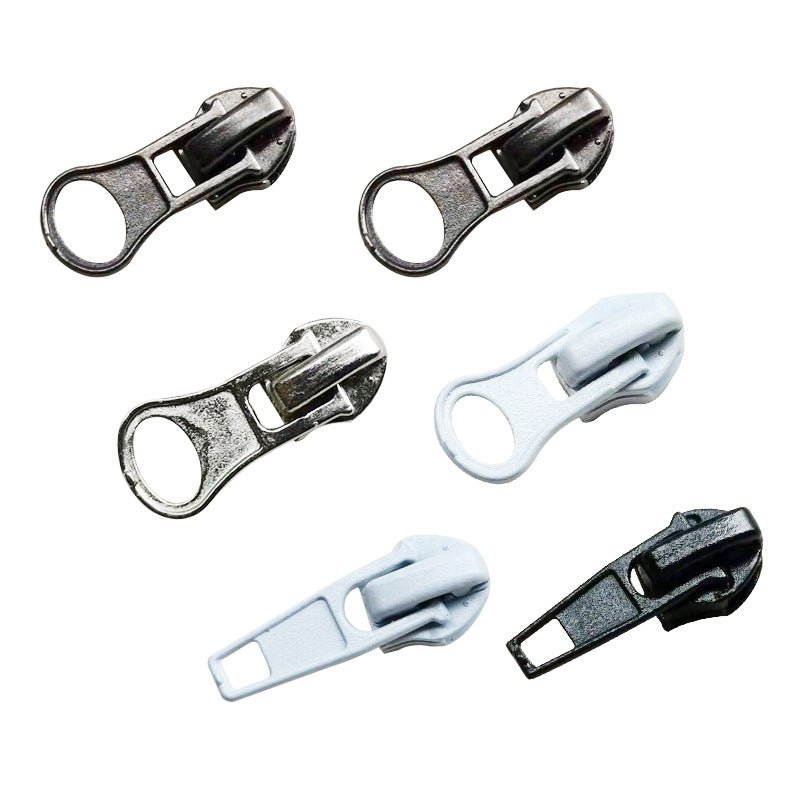 ANXIN No. 5 Automatic Head Zipper Puller Garment Metal Black Self Locking Almond Chips Bags Home Textile Nylon Self Locking Slider Zipper head accessories for clothing Universal zipper head Metal zipper head