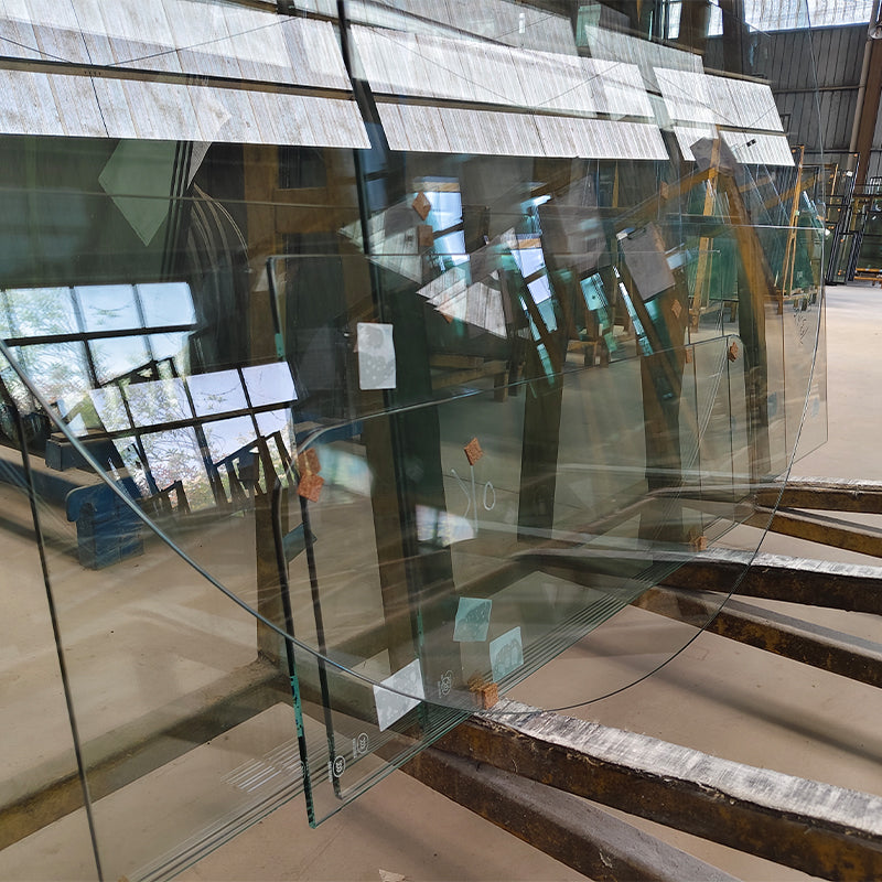 HaoXiang Furniture glass(Price please ask customer service)Minimalist Duplex Desktop coffee table