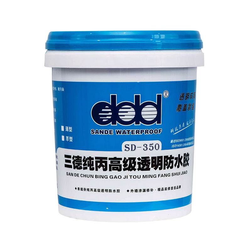 SANDE Pure Propylene Advanced Transparent Waterproof Adhesive Sealant Tahan Air Transparan Propilena Murni Lapisan Tahan Air Transparan Elastis untuk Dinding Interior dan Eksterior