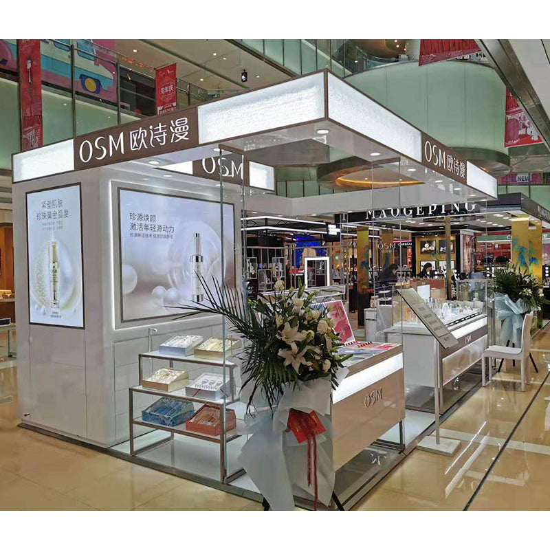 TONGJIE  Oshiman Guizhou Zunyi Star City A pavilion display cabinet production and installation (shopping mall brand skin care products display cabinet design production and installation)