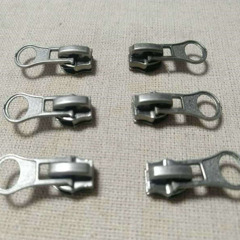 ANXIN No. 5 Automatic Head Zipper Puller Garment Metal Black Self Locking Almond Chips Bags Home Textile Nylon Self Locking Slider Zipper head accessories for clothing Universal zipper head Metal zipper head