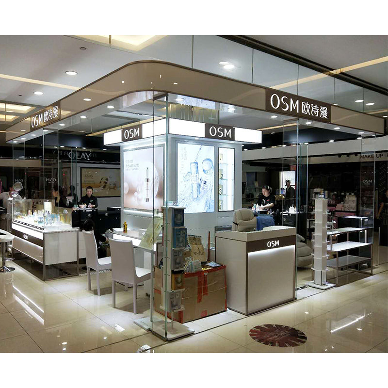 TONGJIE  Oshiman Guizhou Zunyi Star City A pavilion display cabinet production and installation (shopping mall brand skin care products display cabinet design production and installation)