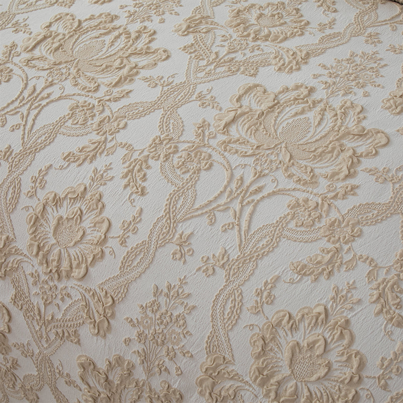 Smartex 5pc Classic Damask Polyester Jacquard Bedding Set – Comforter Set With Cushions – Champagne Color(Price please ask customer service)Light Luxury High-end