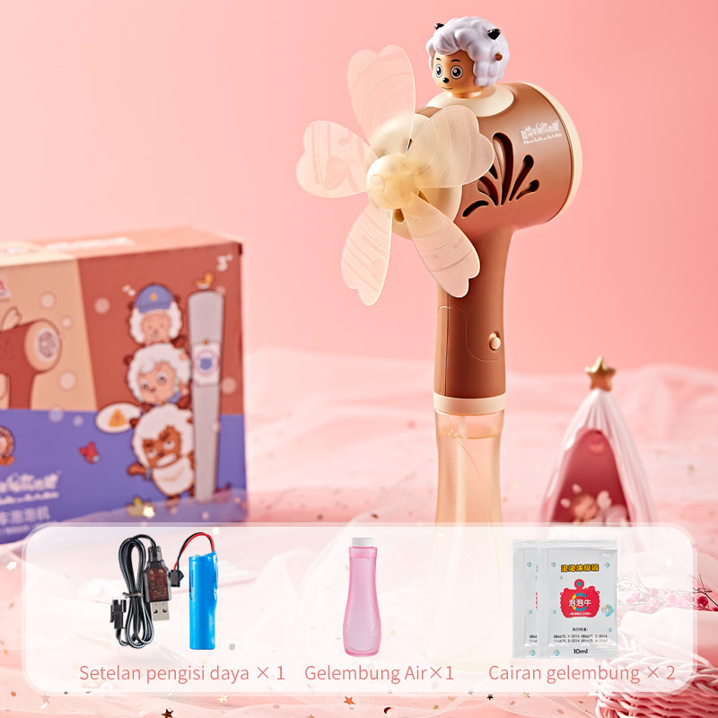 HUALONG  Pleasant Goat and Big Wolf five-hole windmill bubble machine