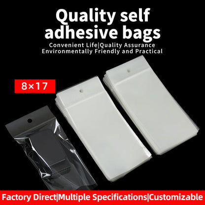 HePing Self-adhesive bag 8×17 Customizable(Price please ask customer service)Small Card Packaging Bags Gift Bags