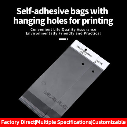 HePing Self-adhesive bags with hanging holes for printing(Price please ask customer service)Packaging Bags Self-sealing plastic department store