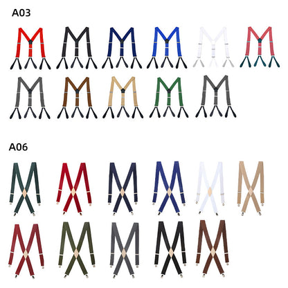 JinKang Adult suspenders Personalized Y-shaped cowhide six-button sling Men's Suit Pants Lift Pants Button Style