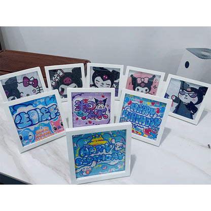JUCAI  Diamond painting framed  Diamond Sticker Happy Birthday Children's Gift Diamond Sticker Gift Diamond Sticker