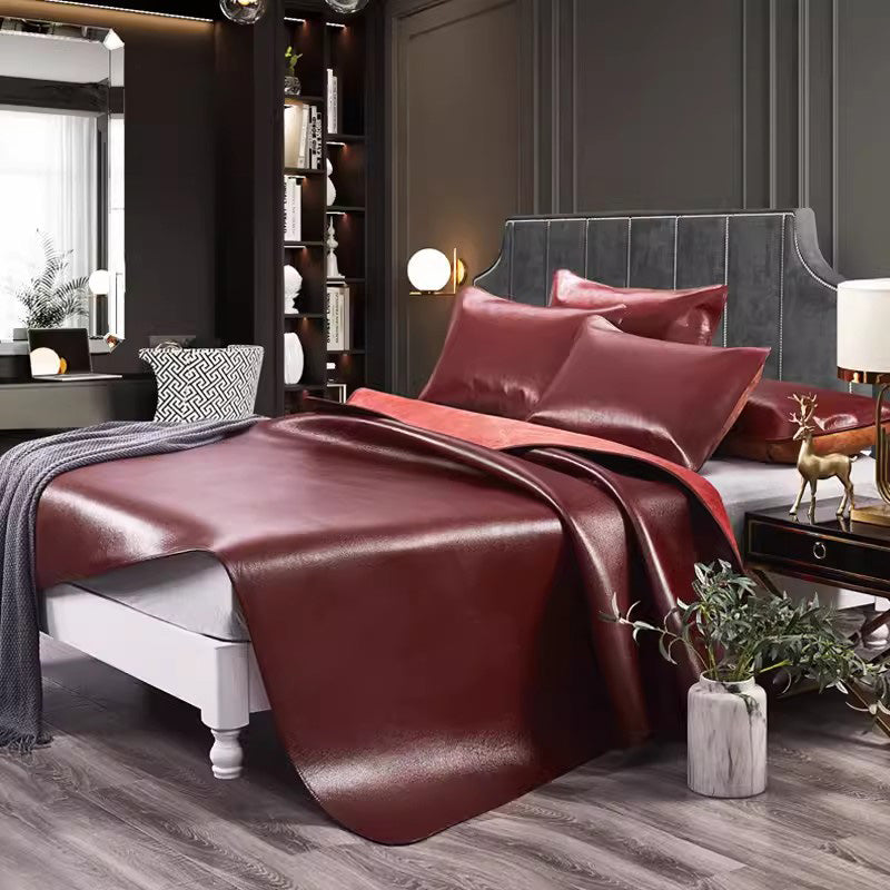 QIYI  Diamond Soft Seat 5.5 (with pillowcase)  Three piece cowhide mat set for two people, comfortable and thick leather mattress, premium top layer cowhide cool mat