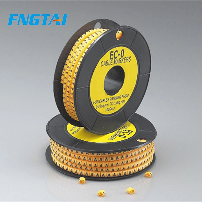 FENGTAI  Yellow Color Cable Code Sleeve Soft PVC Numbered Cable Marker