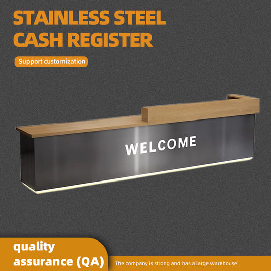 ShuaXin Stainless steel cash register (bar) (Price please ask customer service)Simple Modern Reception Desk