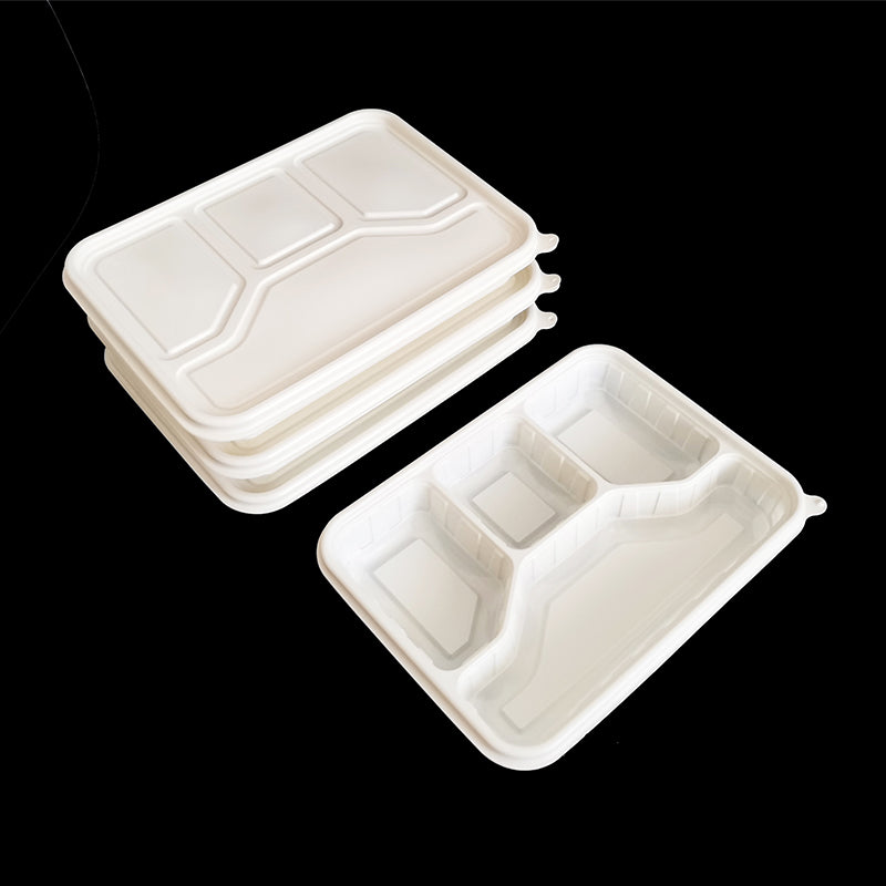 JINGLIANG  Biodegradable 4-compartment lunch box  Disposable lunch box Fast food take-out box
