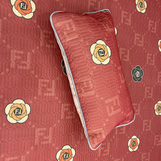 SHANGDIE  Three-piece home textile mat set  Latex ice silk pillowcase with foldable ice silk mat