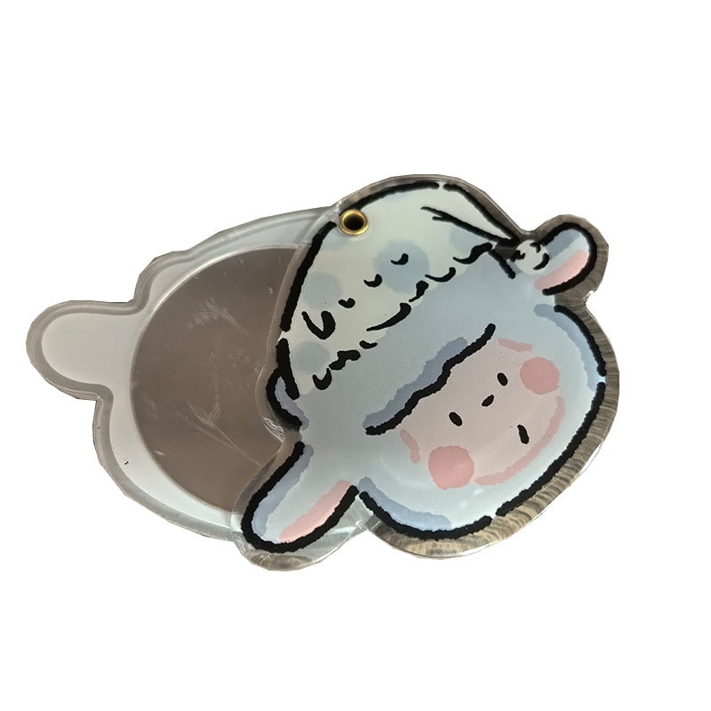 Luoyu Acrylic mirror pendant(Customised products, price ask customer service) Portable cute cartoon practical gift