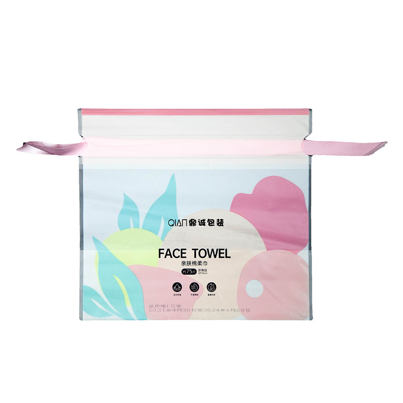 Dingcheng Customized cotton soft face towel bag Removable pe bag disposable face towel remover towel packaging(Price please ask customer service)