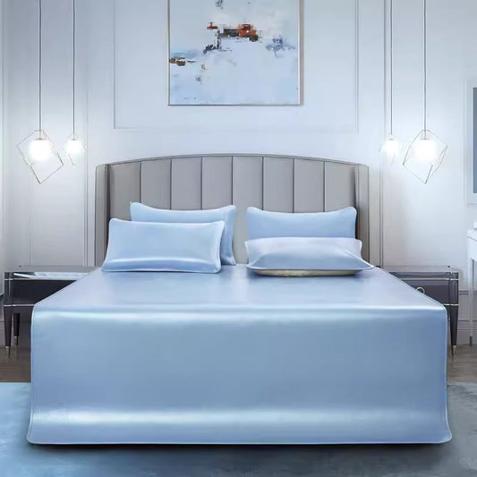 QIYI  Ice Blue Soft Mats 5.5 (with pillowcase)  Three piece cowhide mat set for two people, comfortable and thick leather mattress, premium top layer cowhide cool mat