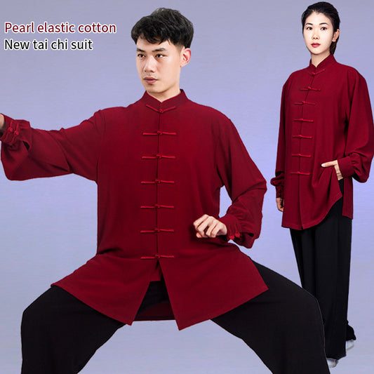 LUYIMEIDI  Stretch Cotton Tai Chi Uniform with One Button