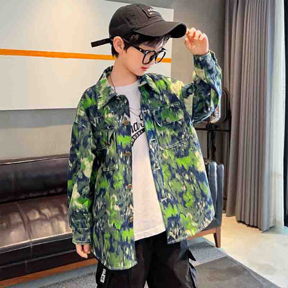 ZHONGRUI  2022 Fall graffiti denim coat