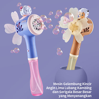 HUALONG  Pleasant Goat and Big Wolf five-hole windmill bubble machine