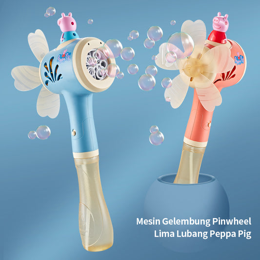 HUALONG  Peppa Pig Five-hole windmill bubble machine