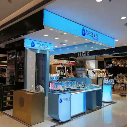TONGJIE  freeplus langzhou xinda store (shopping mall brand skin care products display cabinet design production installation)