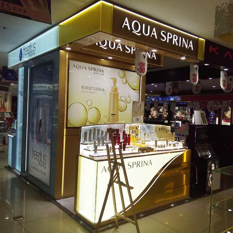 TONGJIE  AQUA SPRINA Xinjiang Urumqi store (design, production and installation of branded cosmetic display cases in shopping malls)