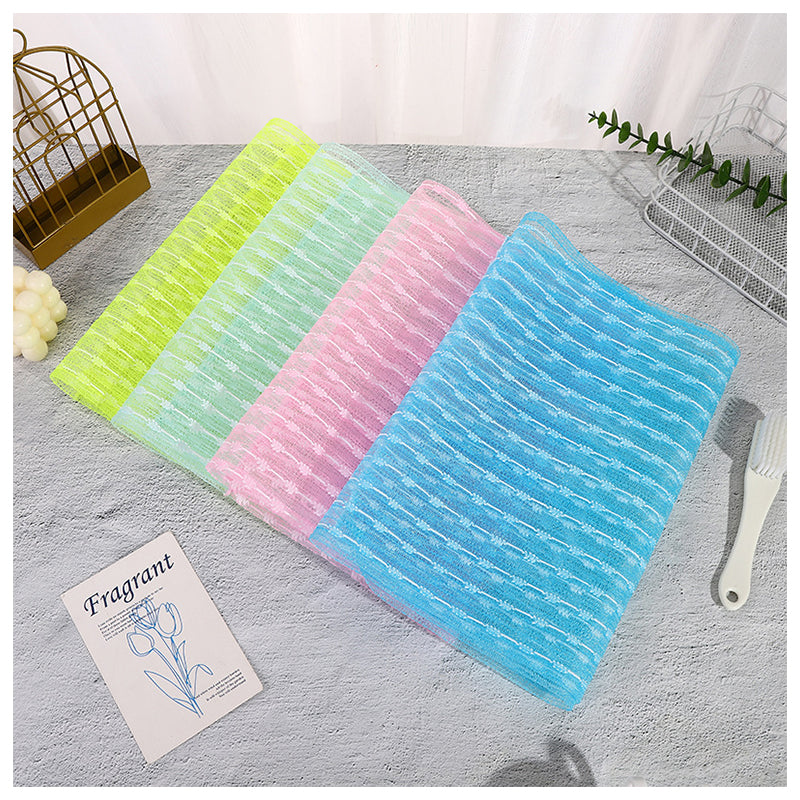 SHALI  Bath scrubbers long jacquard pull back towel bath towel nylon long sauna bath towel mud scrubbing ash household use
