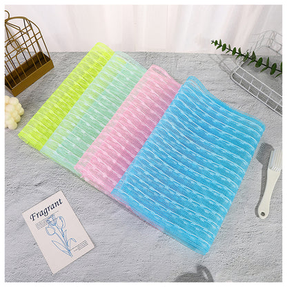 SHALI  Bath scrubbers long jacquard pull back towel bath towel nylon long sauna bath towel mud scrubbing ash household use