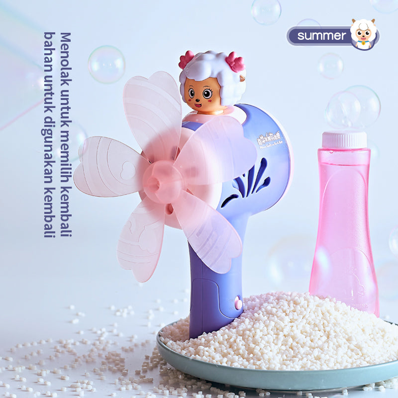 HUALONG  Pleasant Goat and Big Wolf five-hole windmill bubble machine