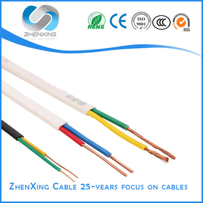 ZHENXING  Copper core PVC insulated PVC sheathed flat cable  Household wire soft wire sheathed wire Pure copper sheathed wire