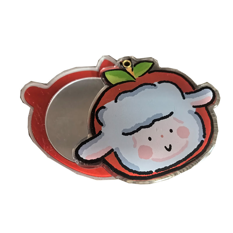 Luoyu Acrylic mirror pendant(Customised products, price ask customer service) Portable cute cartoon practical gift