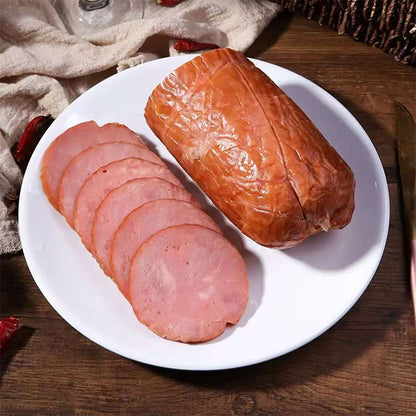 SOGREEN FOOD Double Pigeon Shijiazhuang speciality round ham net red traditional old-fashioned ham pork tendon meat fruit wood smoked ham sausage ready to eat joint breakfast