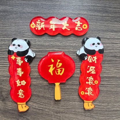 Luoyu Acrylic magnetic fridge sticker(Customised products, price ask customer service)  Decorate refrigerator magnets for Chinese New Year