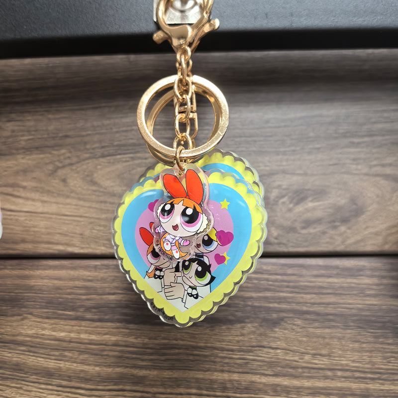 Luoyu Acrylic Keychain(Customised products, price ask customer service)  Cartoon creative key ring trinkets delicate cartoon