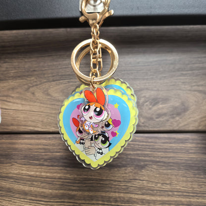 Luoyu Acrylic Keychain(Customised products, price ask customer service)  Cartoon creative key ring trinkets delicate cartoon