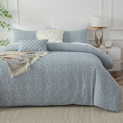 Smartex 5pc Vintage Boho Medallion Cotton Blend Jacquard Bedding Set – Comforter Set & Cushions – Distressed Blue(Price please ask customer service)Minimalist Modern Minimalist