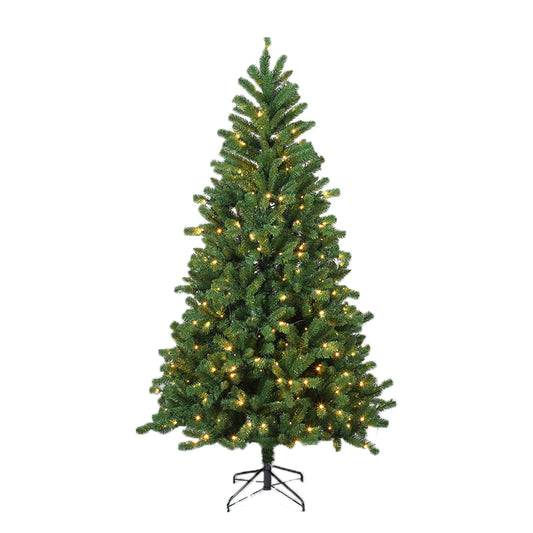 JiSheng 2.15M-1046 Green PVC Mixed Hooked Christmas Tree with 350L Warm White LED String Lights dia.124xH:215cm Starting from 3000PCS(Price please ask customer service)Decorations Simulation