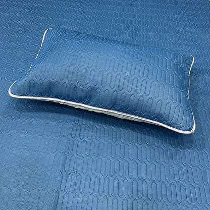 SHANGDIE  Three-piece home textile mat set  Latex ice silk pillowcase with foldable ice silk mat