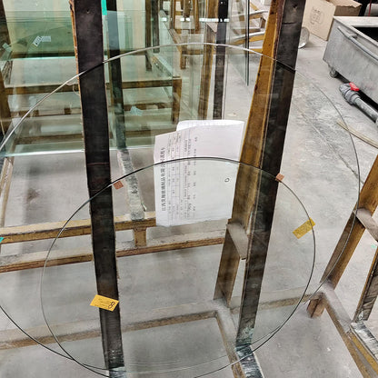 HaoXiang Furniture glass(Price please ask customer service)Minimalist Duplex Desktop coffee table