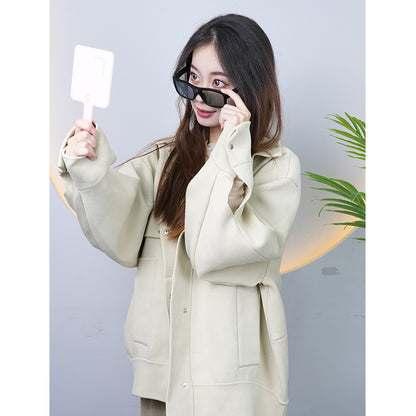 XITAI  knitted garment 02  Korean version of the loose short jacket coat Yankee jacket Ageing small women's jacket