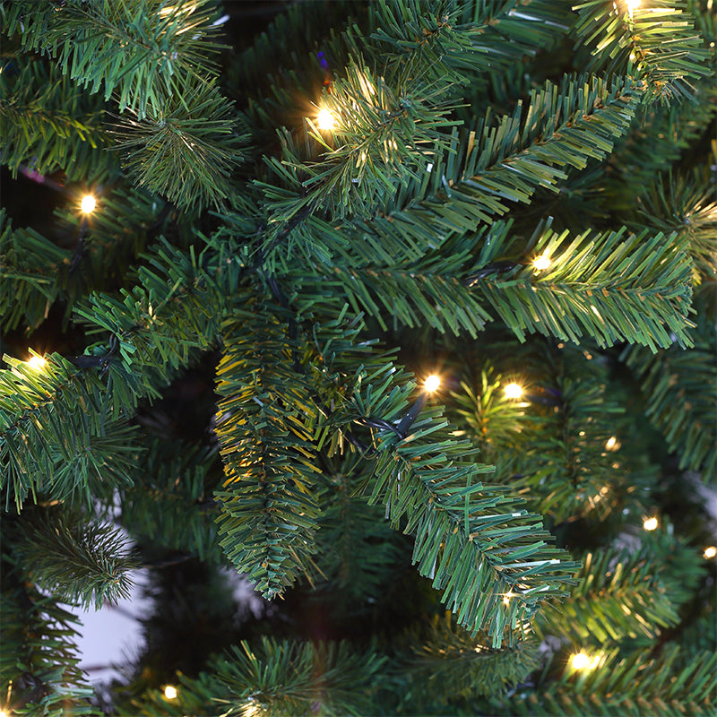 JiSheng 2.15M-1046 Green PVC Mixed Hooked Christmas Tree with 350L Warm White LED String Lights dia.124xH:215cm Starting from 3000PCS(Price please ask customer service)Decorations Simulation