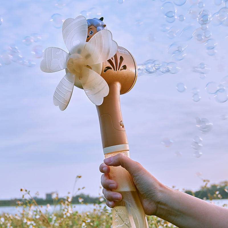 HUALONG  Pleasant Goat and Big Wolf five-hole windmill bubble machine