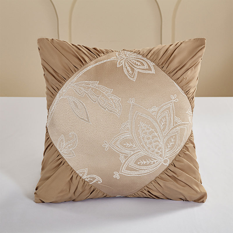 Smartex 8pc Luxury Floral Polyester Jacquard Bedding Set – Comforter Set With Cushions – Champagne?Gold(Price please ask customer service)No fading or pilling Teenage champagne color