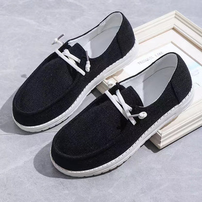 BODUODUO  Canvas shoes European and American trend student Korean version versatile platform sports soft sol shoes women